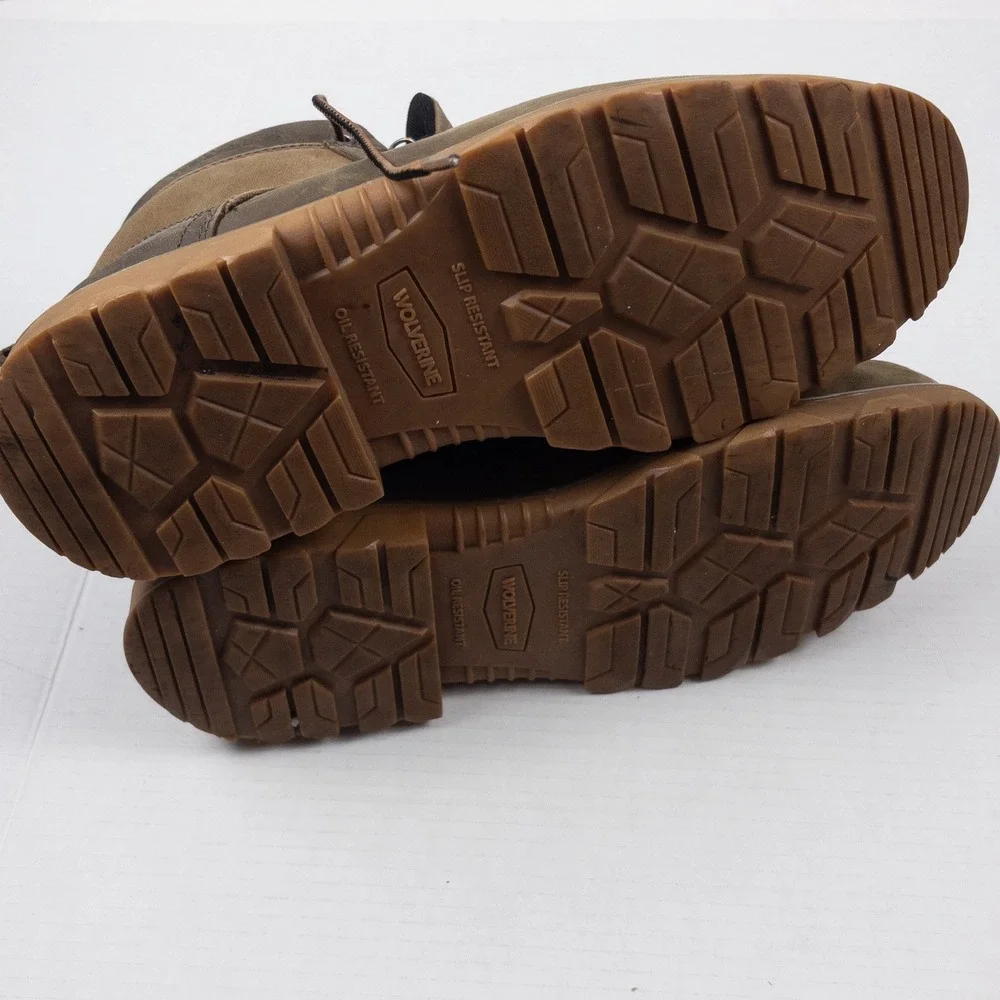 Wolverine Drummond Boot Mens 12 Brown Leather Canvas Waterproof‎ Work Utility